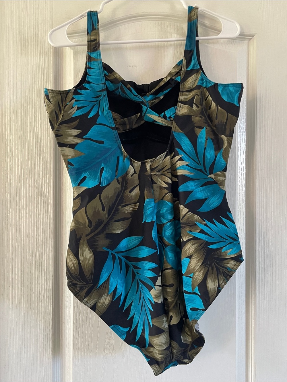 Miraclesuit Tropical Print One-Piece Swimsuit in Teal & Olive - Picture 2 of 6